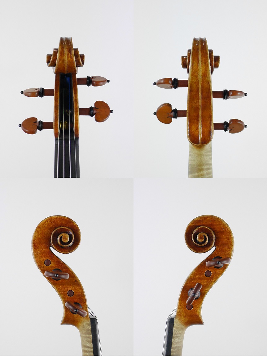 3/4 size violin scroll